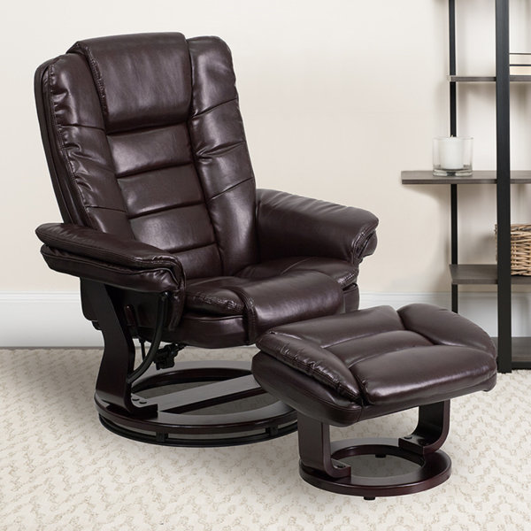 Sheen 31.8 Wide Manual Swivel Standard Recliner With Ottoman | Wayfair